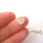 Sterling Silver Necklace With Tiny Heart Bead -..