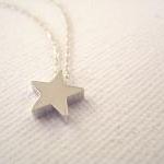 Sterling Silver Necklace With Tiny Star Bead -..